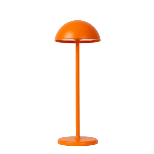Lucide JOY - Oplaadbare Tafellamp Binnen/Buiten - Accu/Batterij - Ø 12 cm - LED Dimb. - 1x1,5W 3000K - IP54 - Oranje - aangezet 3