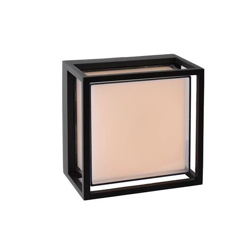 Lucide SINGA LED - Applique murale Intérieur/Extérieur - LED - 1x10W 3000K - IP54 - Noir - allumé