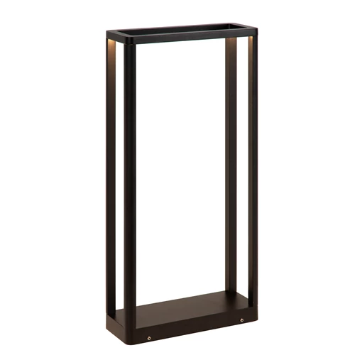 Lucide NARVIK - Borne extérieur - LED - 1x9,2W 3000K - IP65 - Noir - allumé