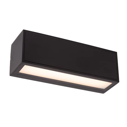 Lucide SUTTON - Wandleuchte - Sonnenenergie - LED Dim. - 1x2W 2850K/3150K - IP54 - Bewegung und Tag/Nacht-Sensor - Schwarz - eingeschaltet