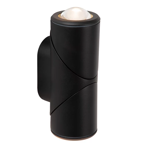 Lucide ERIN - Wall spotlight / Wall light Indoor/Outdoor - LED - 2x5W 2700K - IP65 - Black - turned on