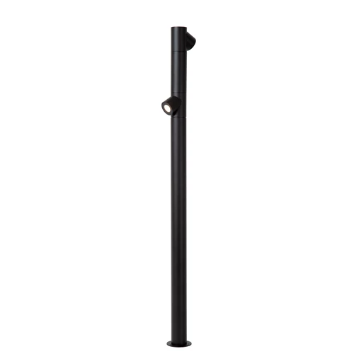 Lucide IBAMBA - Sokkellamp - LED - 2x6W 3000K - IP65 - Zwart - aangezet