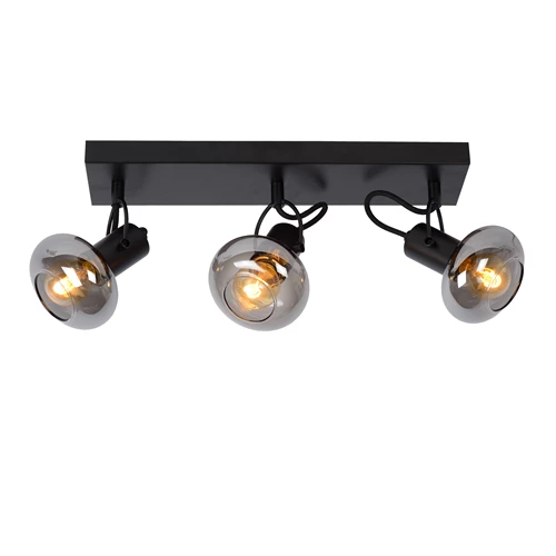 Lucide MADEE - Spot plafond - 3xE14 - Noir - allumé