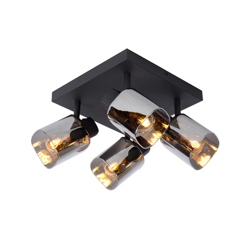 Lucide ALION - Spot plafond - 4xE14 - Noir - allumé