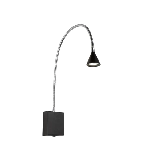 Lucide BUDDY - Lampe de chevet / Applique mural - LED - 1x4W 4000K - Noir - allumé