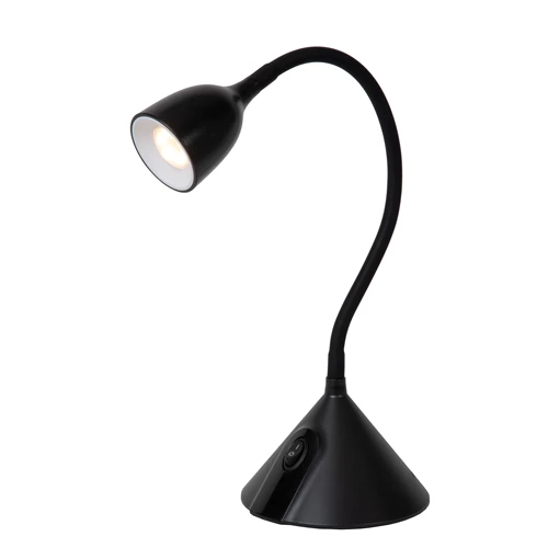 Lucide MILO - Schreibtischlampe - Ø 12,8 cm - LED - 1x3,2W 3000K - Schwarz - eingeschaltet