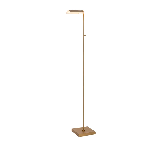 Lucide AARON - Floor reading lamp - LED Dim. - CCT - 1x12W 2700K/4000K - Matt Gold / Brass - turned on 2