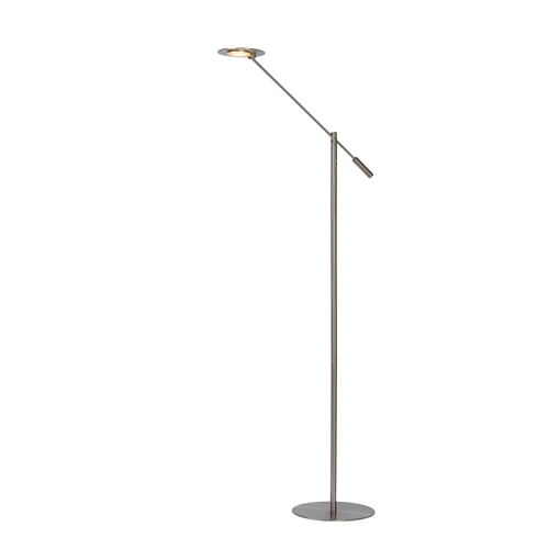 Lucide ANSELMO - Stehlampe Mit Leselampe - Ø 25 cm - LED Dim. - 1x9W 3000K - Chrom Matt - eingeschaltet 2