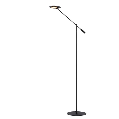 Lucide ANSELMO - Leeslamp - Ø 25 cm - LED Dimb. - 1x9W 3000K - Zwart - aangezet