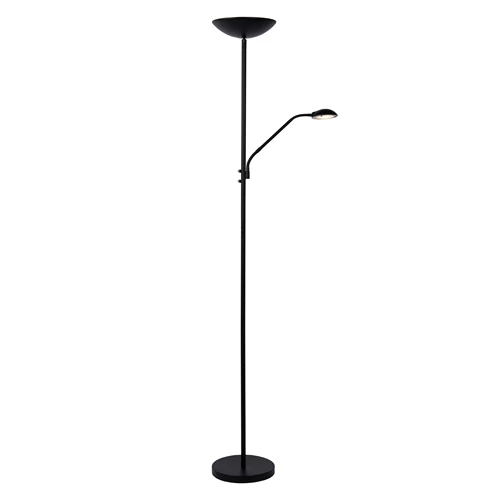 Lucide ZENITH - Lampadaire / lampe de lecture - LED Dim. - 3000K - Noir - allumé