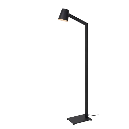Lucide MIZUKO - Floor reading lamp - Ø 13 cm - 1xE14 - Black - turned on