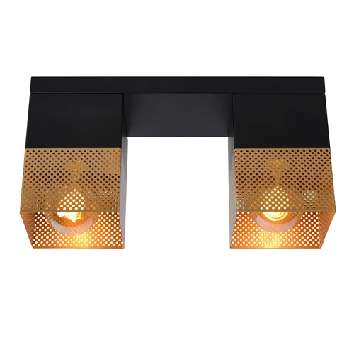 Lucide RENATE - Deckenleuchte - 2xE27 - Mattes Gold / Messing - eingeschaltet 2