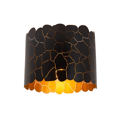 Lucide ALMELO - Plafonnier - Ø 25,5 cm - 1xE27 - Noir - allumé