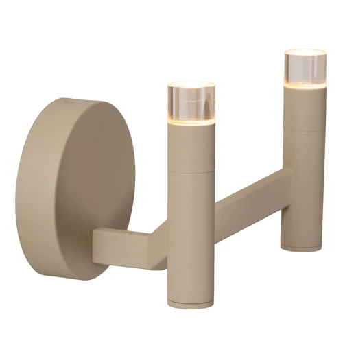 Lucide WELLINGTON - Wall light - LED Dim. - G9 - 2x3W 2700K - Taupe - Vibes - turned on 1