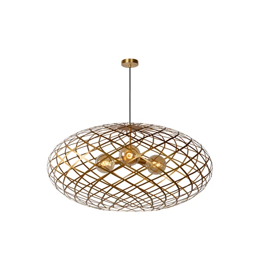 Lucide WOLFRAM - Pendelleuchten - Ø 100 cm - 3xE27 - Mattes Gold / Messing - eingeschaltet 2