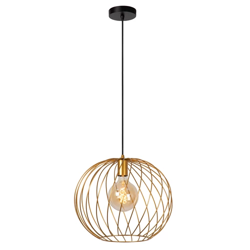 Lucide DANZA - Hanglamp - Ø 40 cm - 1xE27 - Mat Goud / Messing - aangezet 2