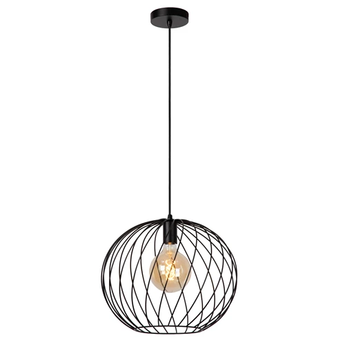 Lucide DANZA - Suspension - Ø 40 cm - 1xE27 - Noir - allumé