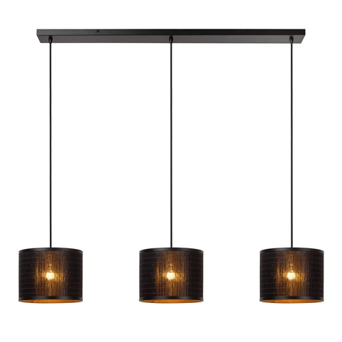 Lucide TAGALOG - Hanglamp - Ø 40 cm - 3xE27 - Zwart | Essential - aangezet