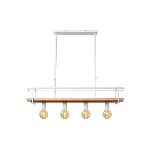 Lucide MILONGA - Hanglamp - 4xE27 - Wit - aangezet 1