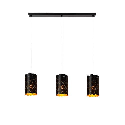 Lucide ALMELO - Suspension - 3xE27 - Noir - allumé