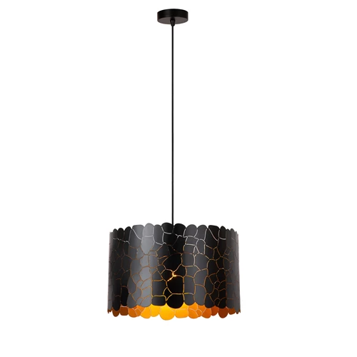 Lucide ALMELO - Suspension - Ø 40 cm - 1xE27 - Noir - allumé