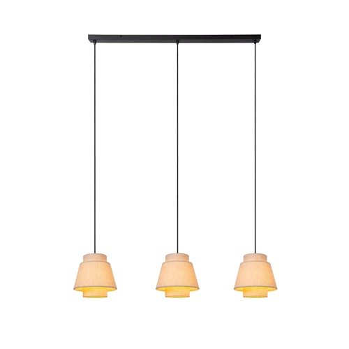 Lucide TRIBUTE - Pendelleuchten - 3xE27 - Beige - eingeschaltet 8