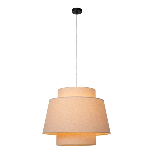 Lucide TRIBUTE - Suspension - Ø 60 cm - 1xE27 - Crème - allumé 8