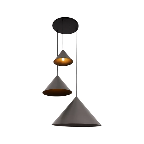 Lucide SPITZE - Pendant light - Ø 68 cm - 3xE27 - Grey | Vibes - turned on 6
