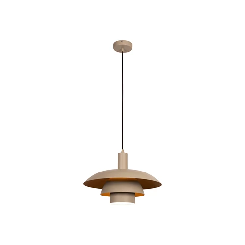 Lucide BRUNO - Pendant light - Ø 38 cm - 1xE27 - Taupe | Essential - turned on 1