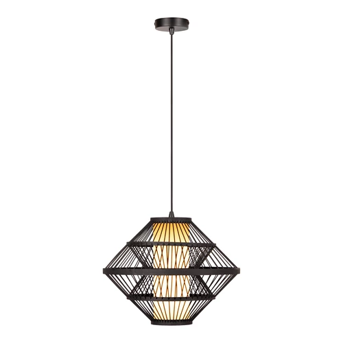 Lucide PASQUINO - Pendant light - Ø 40 cm - 1xE27 - Black | Essential - turned on