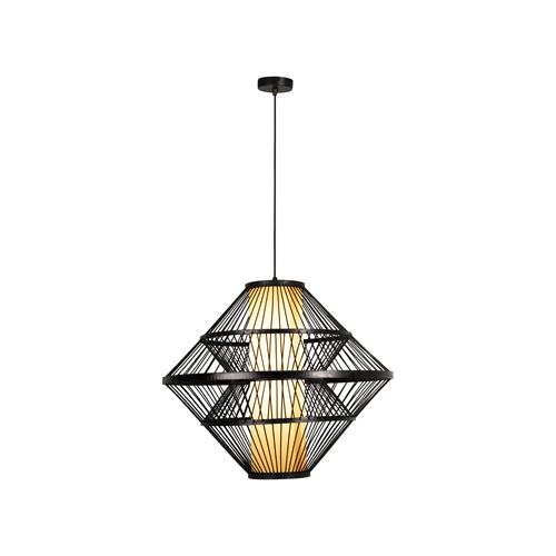 Lucide PASQUINO - Pendant light - Ø 60 cm - 1xE27 - Black | Essential - turned on