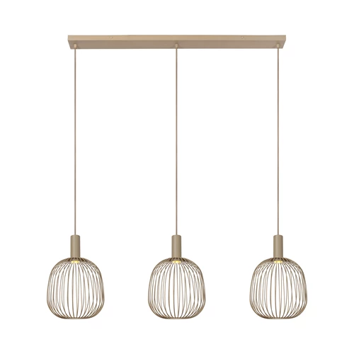 Lucide ESTEREL - Suspension - 3xGU10 (MR11) - Taupe | Essential - allumé 1