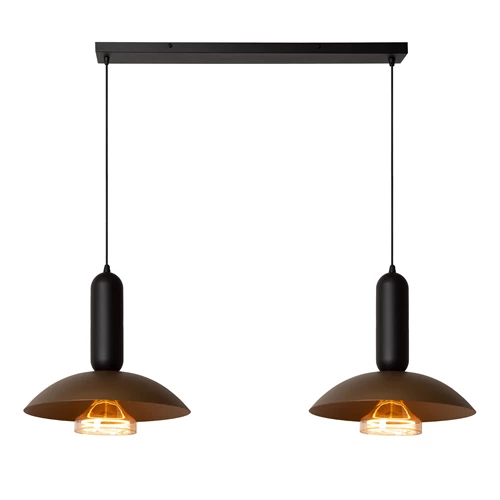 Lucide GRANTHAM - Pendant light - 2xE27 - Coffee - Vibes - turned on 6