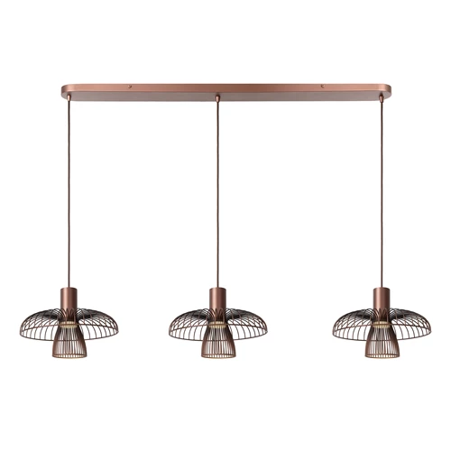 Lucide NIGELLA - Pendant light - 3xGU10 (MR16) - Coffee - Essential - turned on 6