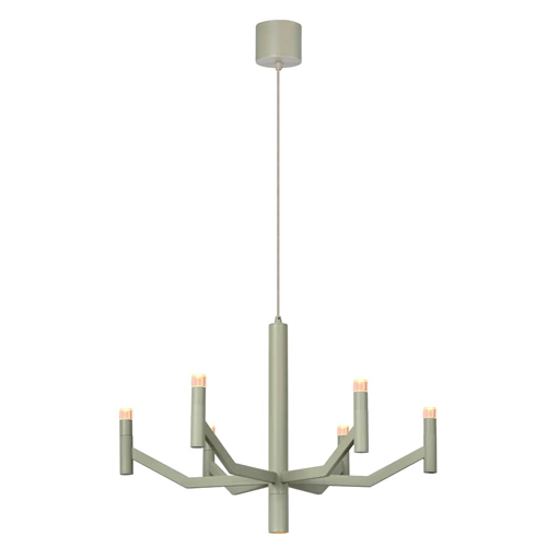 Lucide WELLINGTON - Pendant light - Ø 60 cm - LED Dim. - G9 - 2700K - Taupe - Vibes - turned on 1