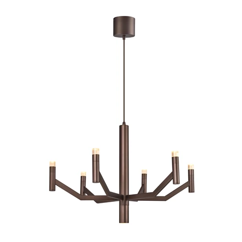 Lucide WELLINGTON - Pendant light - Ø 60 cm - LED Dim. - G9 - 2700K - Coffee - Vibes - turned on 6