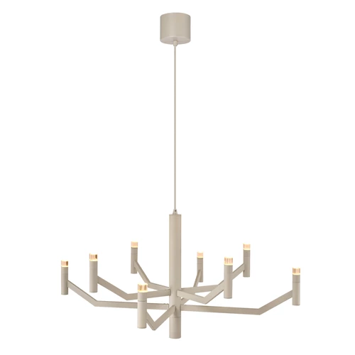 Lucide WELLINGTON - Pendant light - Ø 80 cm - LED Dim. - G9 - 2700K - Taupe - Vibes - turned on 1