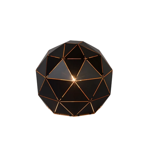 Lucide OTONA - Tafellamp - Ø 25 cm - 1xE27 - Zwart - aangezet