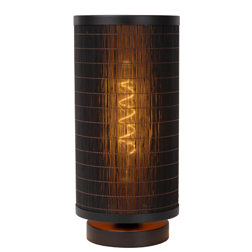 Lucide TAGALOG - Tafellamp - Ø 15 cm - 1xE27 - Zwart - aangezet