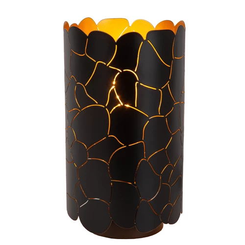 Lucide ALMELO - Tafellamp - Ø 15 cm - 1xE27 - Zwart - aangezet