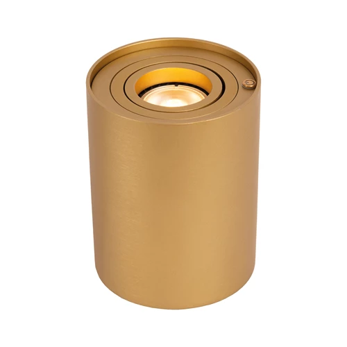 Lucide TUBE - Lampe de table - Ø 9,6 cm - LED 3 StepDim - GU10 - 1x5W 2700K - Or Mat / Laiton - allumé 2