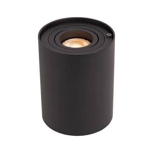 Lucide TUBE - Tafellamp - Ø 9,6 cm - LED 3 StepDim - GU10 - 1x5W 2700K - Zwart - aangezet