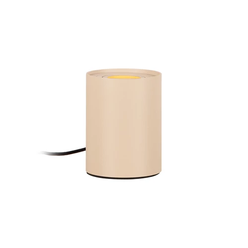 Lucide TUBE - Lampe de table - Ø 9,6 cm - LED 3 StepDim - GU10 - 1x5W 2700K - Taupe - allumé 1