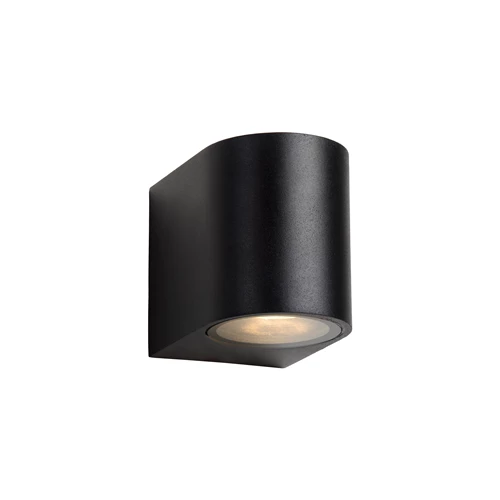 Lucide ZORA-LED - Wandstrahler / Wandleuchte Innen/Außen - LED Dim. - GU10 - 1x5W 3000K - IP44 - Schwarz - eingeschaltet