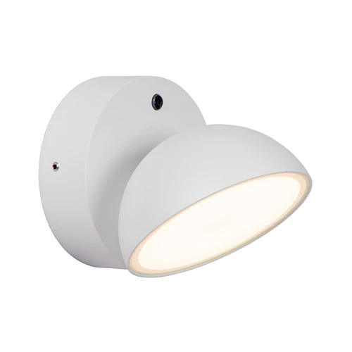 Lucide FINN - Wandleuchte Innen/Außen - LED - 1x12W 3000K - IP54 - Tag/Nacht-Sensor - Weiß - eingeschaltet 1