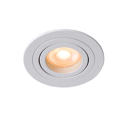 Lucide TUBE - Inbouwspot - Ø 9,2 cm - 1xGU10 - Wit - aangezet 1