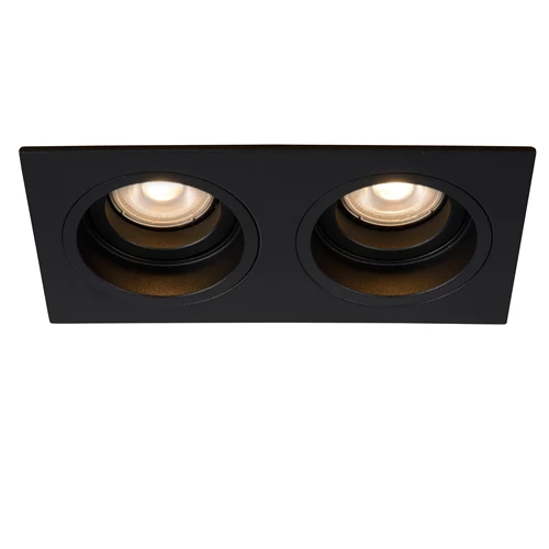 Lucide EMBED - Einbaustrahler - 2xGU10 - Schwarz - eingeschaltet