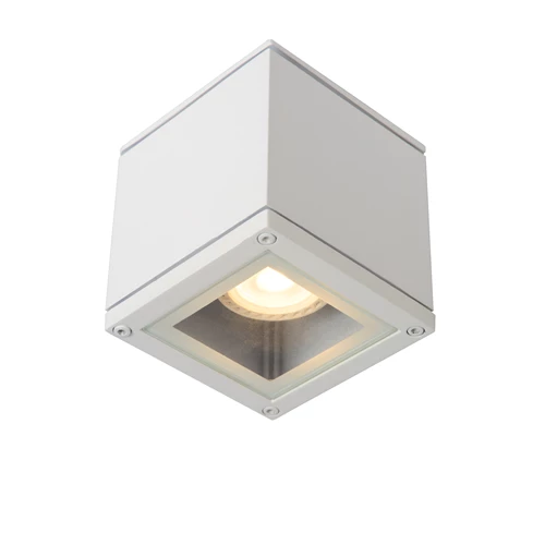 Lucide AVEN - Plafondspot Badkamer - 1xGU10 - IP65 - Wit - aangezet 1
