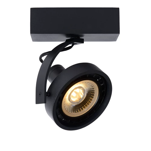 Lucide DORIAN - Spot plafond - Ø 11,7 cm - LED Dim to warm - GU10 (ES111) - 1x12W 2200K/3000K - Noir - allumé