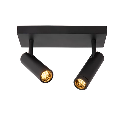 Lucide GRADO - Plafondspot - 2xGU10 (MR11) - Zwart - aangezet
